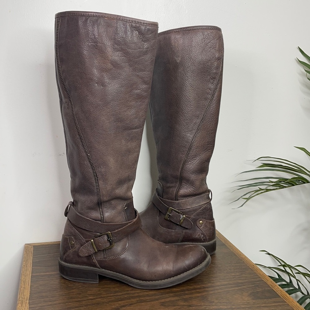 Aldo Distressed Leather Lined Side ZipBoots 9